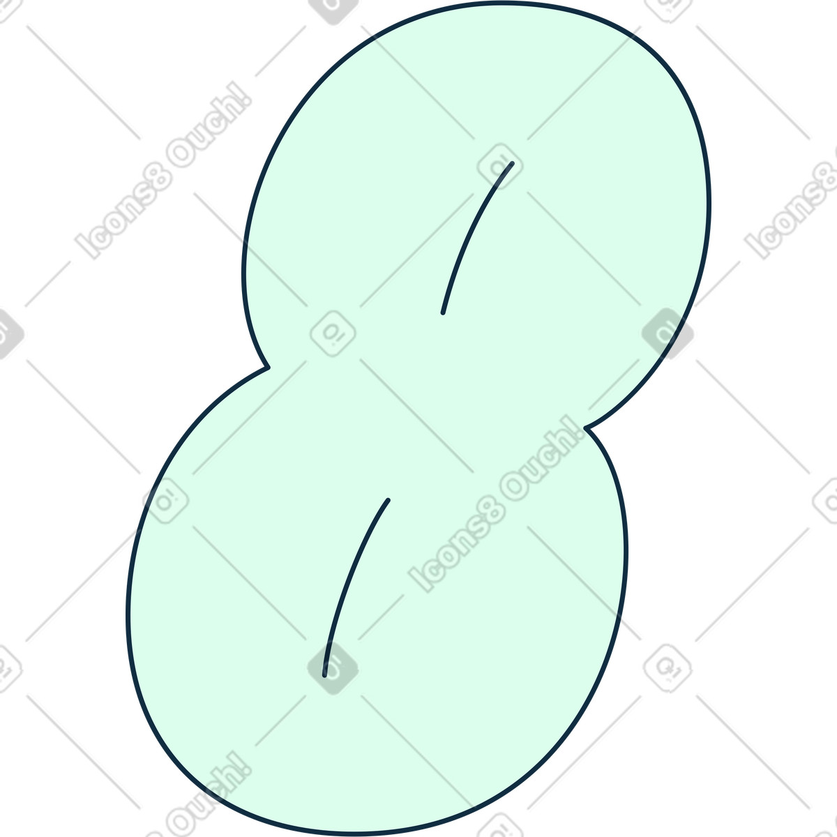 Bubble gum スタイルの 8番 のイラストをPNG、SVG形式でダウンロード