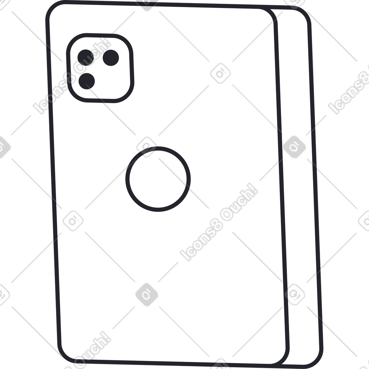 Ilustración Tableta blanca con cámara en estilo Boba a descargar en PNG y SVG