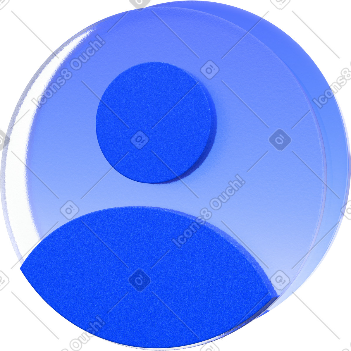 Icona utente vetro blu illustrazione in stile 3D Enterprise scarica in PNG, SVG