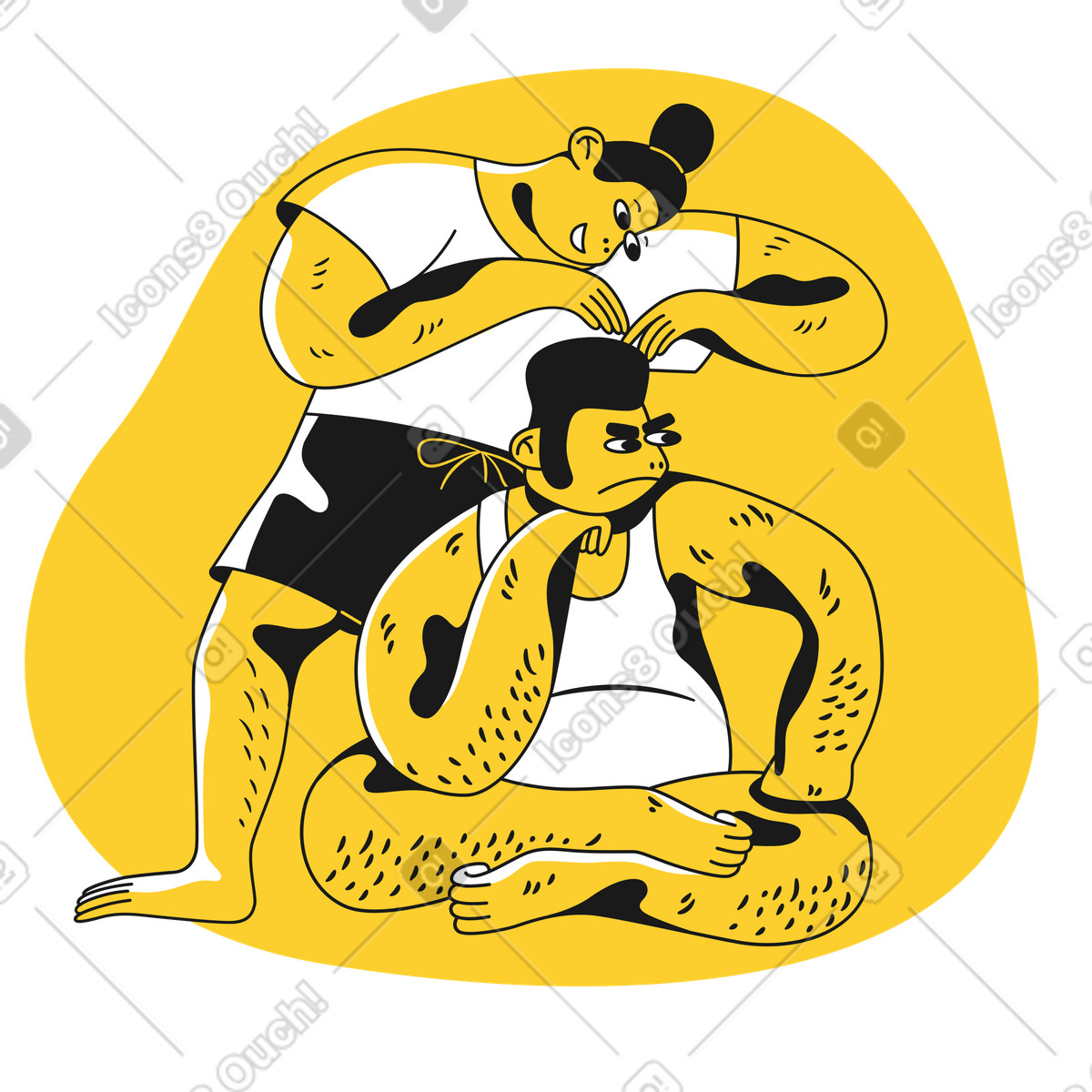 Affen suchen voneinander nach flöhen-Illustration im Taxi-Stil als Download in PNG, SVG