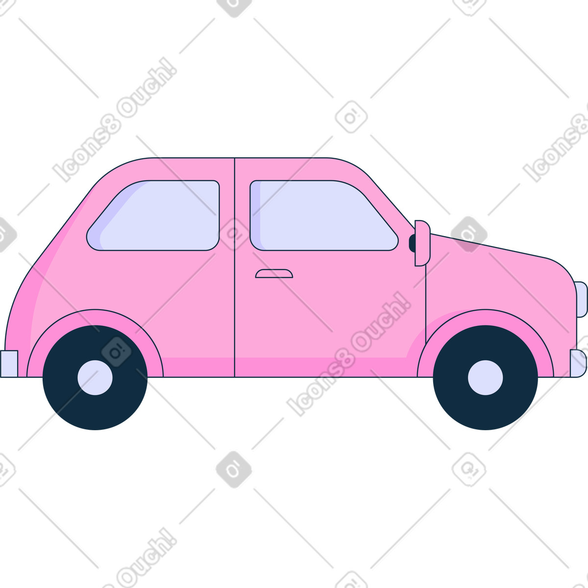 Иллюстрация Автомобиль в стиле Bubble gum — скачать в форматах PNG, SVG