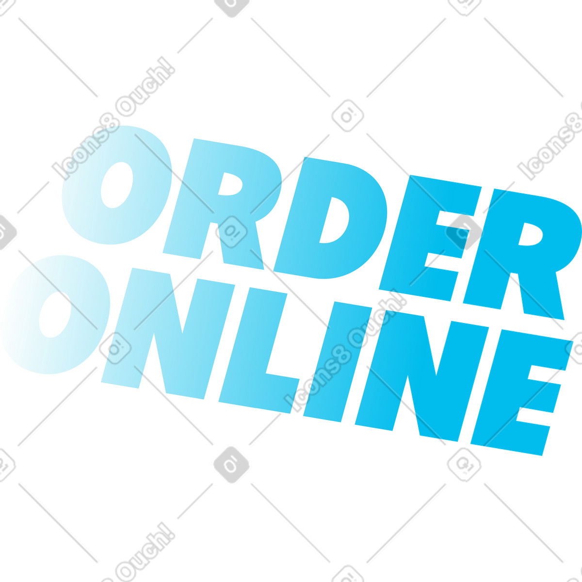 Ilustração de Texto on-line pedido letras em no estilo Icy para baixar em PNG, SVG