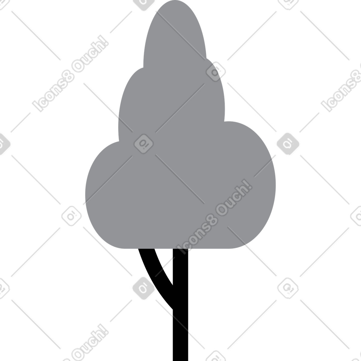 Baum-Illustration im Burgundy-Stil als Download in PNG, SVG