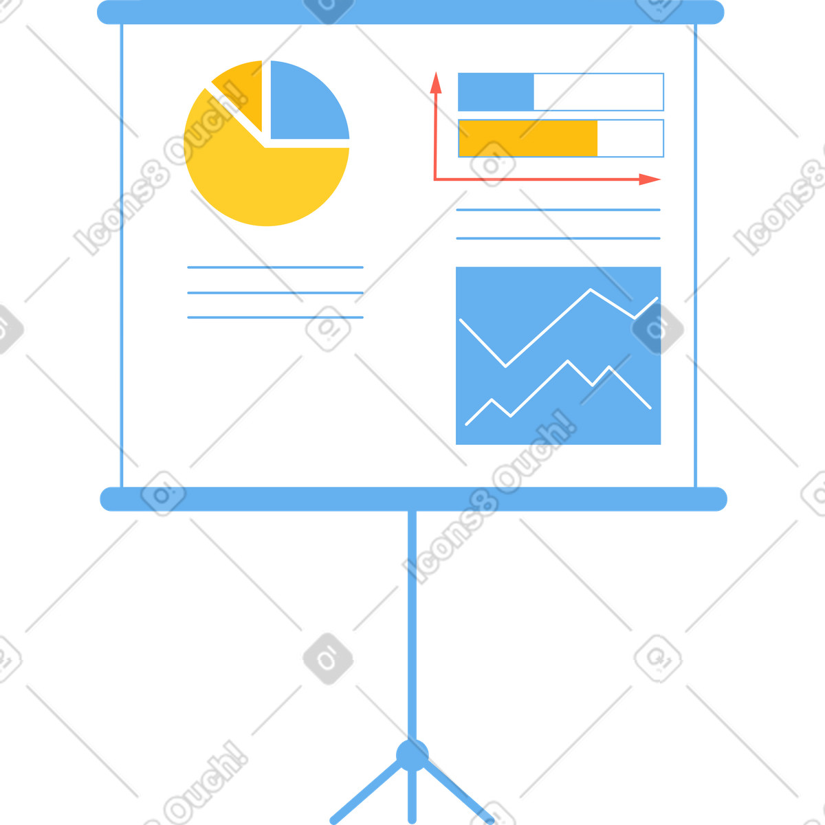 Stand con grafici illustrazione in stile Sammy scarica in PNG, SVG