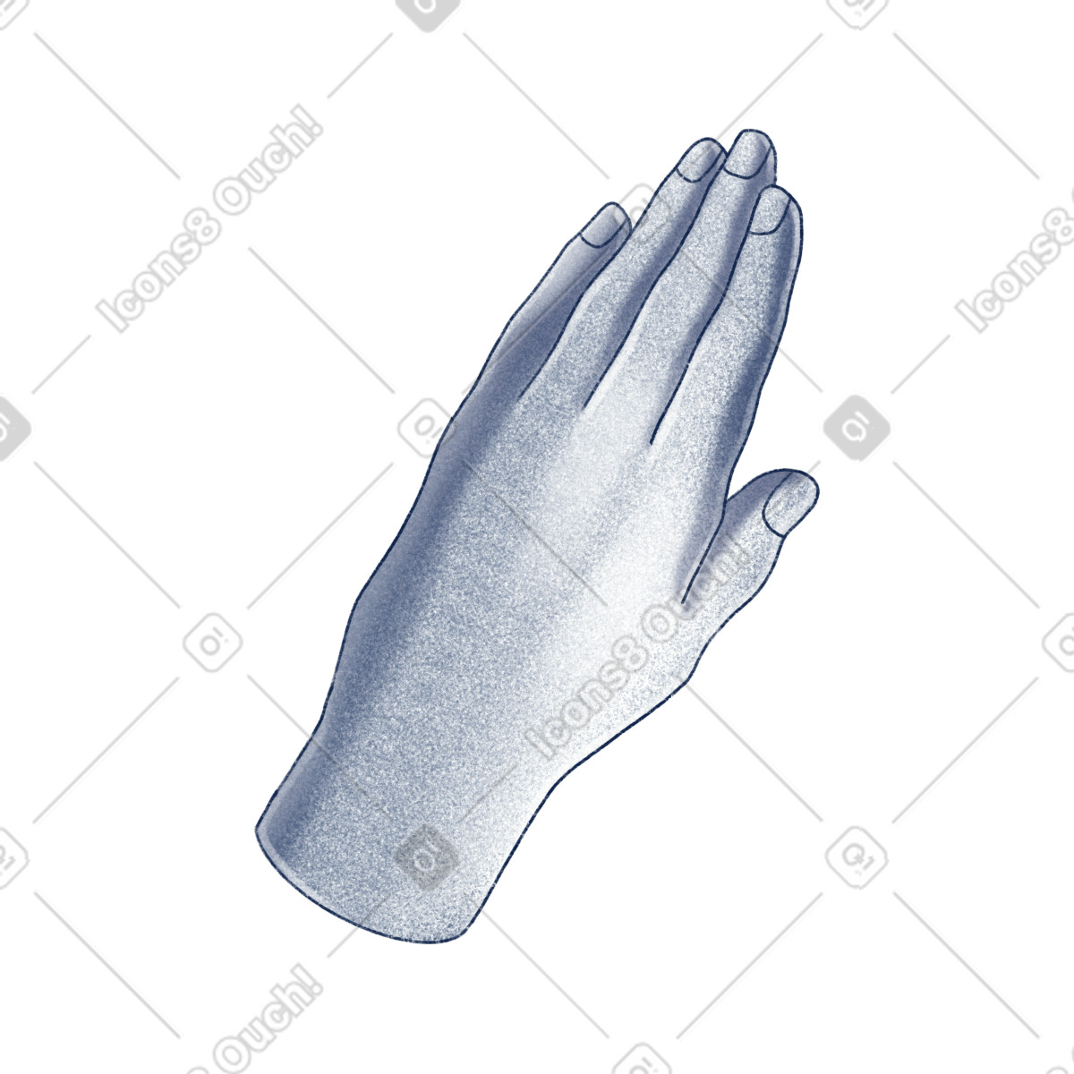 Realistic hand illustration in Haze style download in PNG, SVG