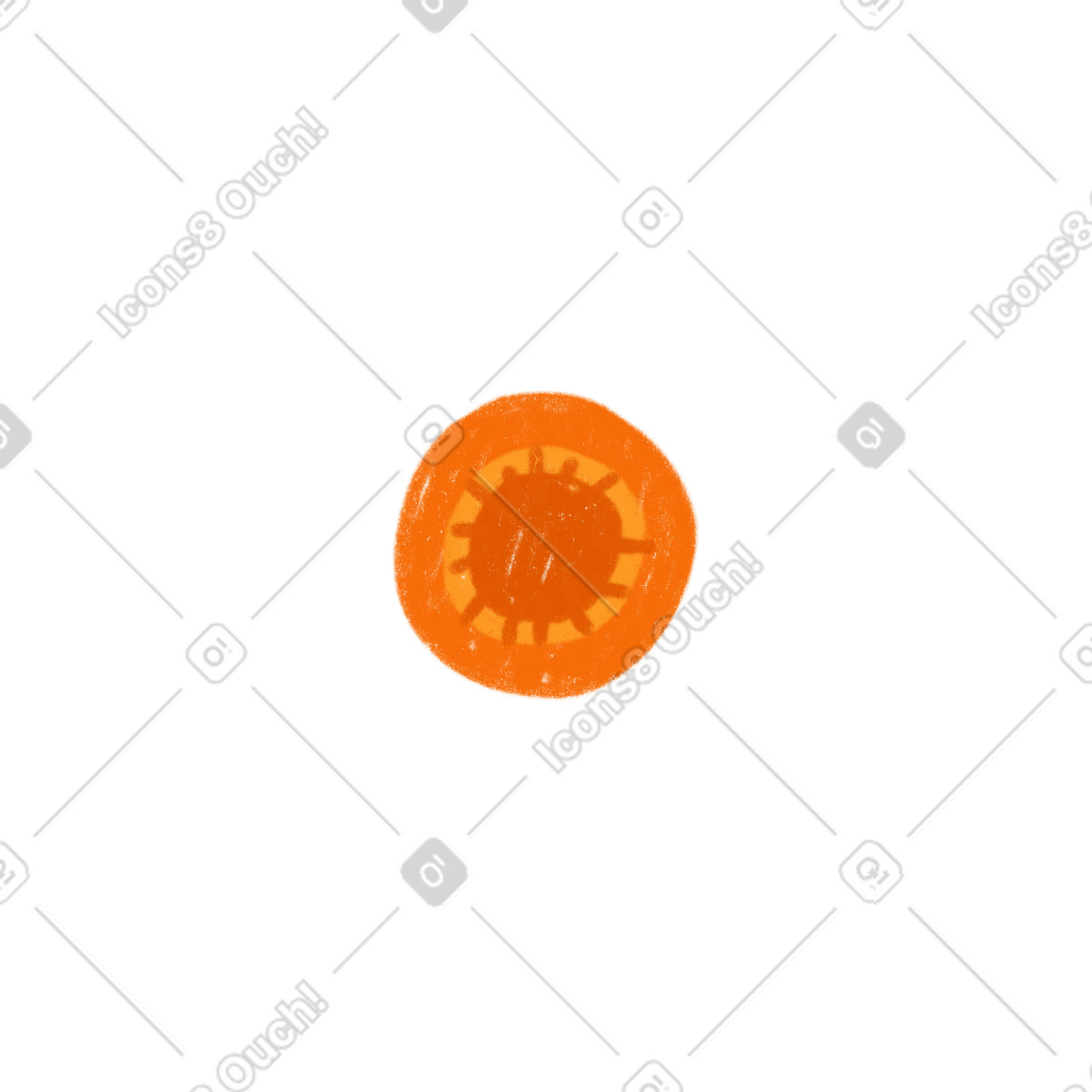 Cozy スタイルの Carrot slice のイラストをPNG、SVG形式でダウンロード