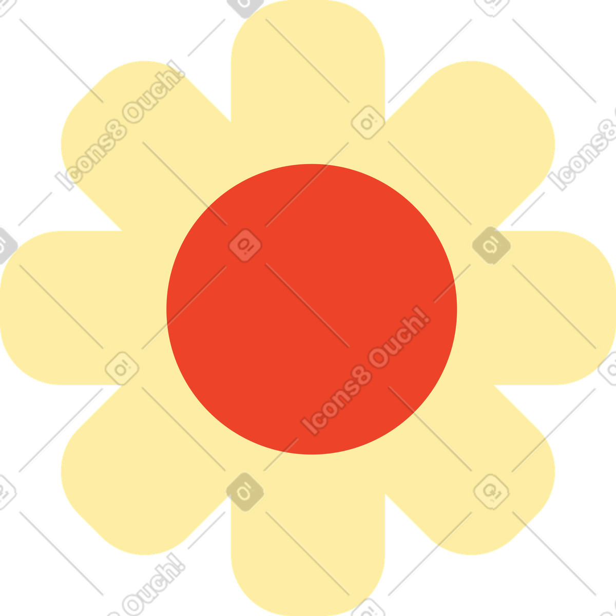 Flower illustration in Polar style download in PNG, SVG