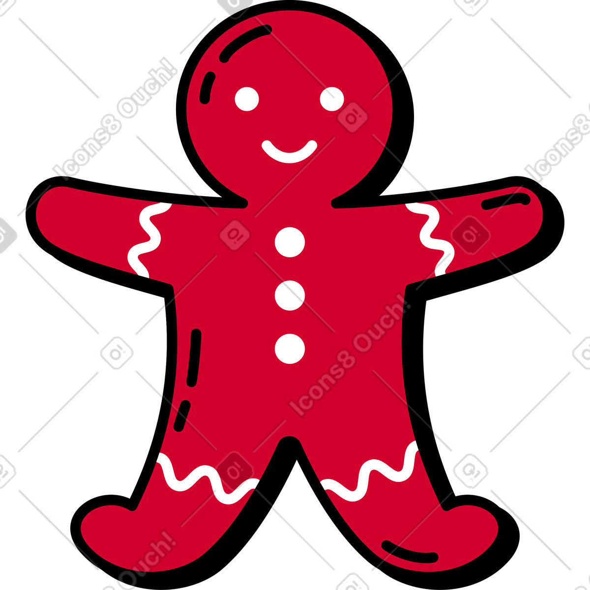 Omino di pan zenzero illustrazione in stile Ruby scarica in PNG, SVG