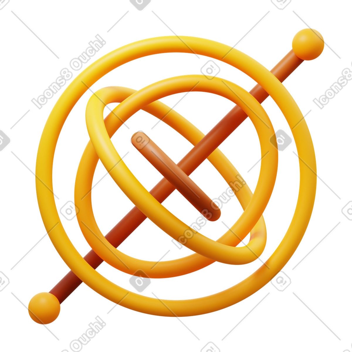 Ilustración Gyroscope en estilo 3D Fluency a descargar en PNG y SVG