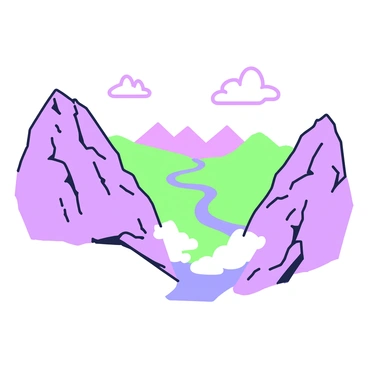 A winding river of clouds flowing between two mountain ranges