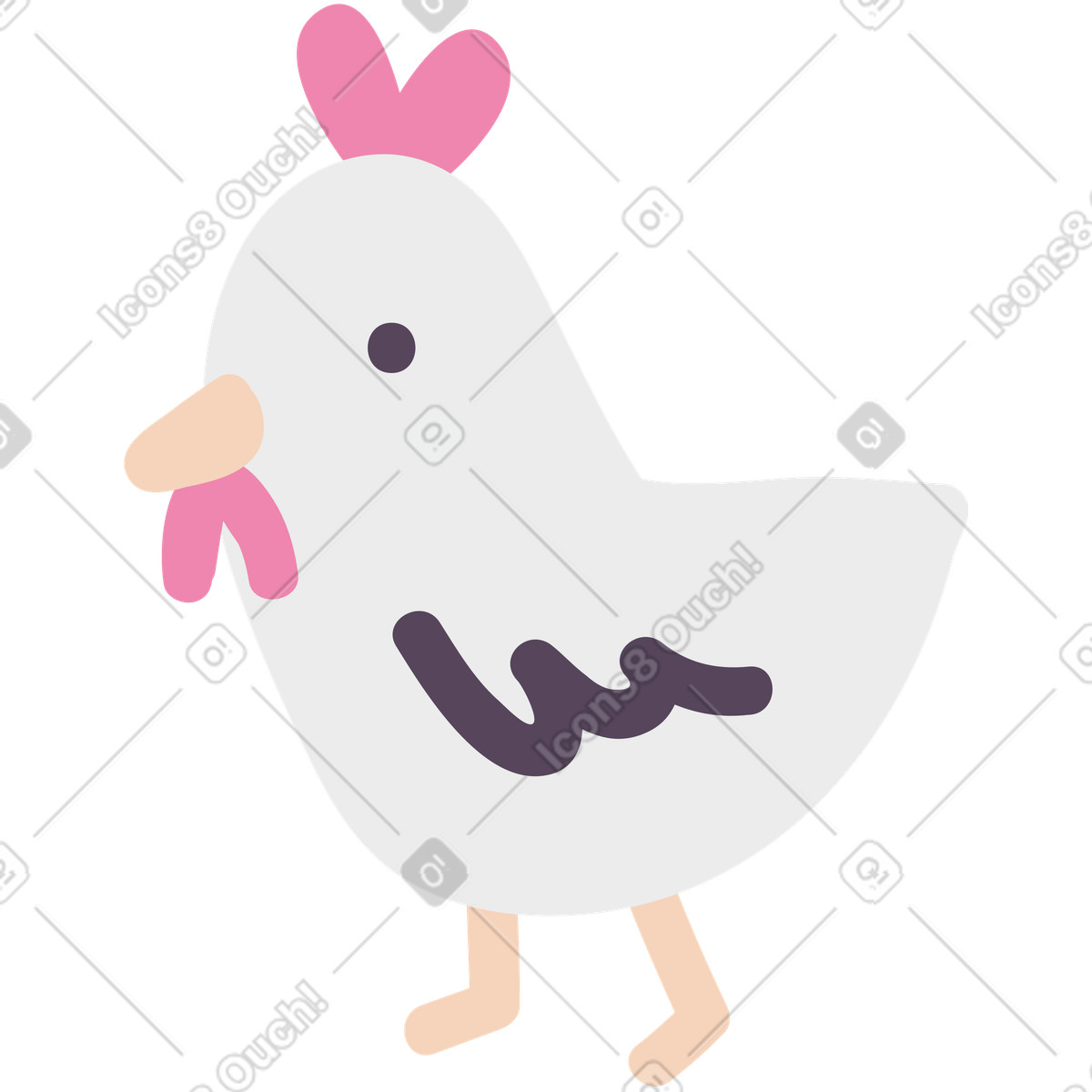 Ilustración Pollo en estilo Pluto a descargar en PNG y SVG