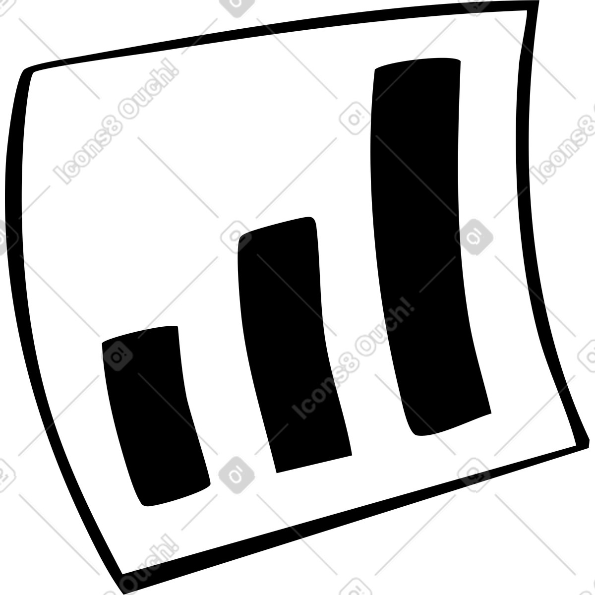 Paper sheet with bar chart illustration in Line style download in PNG, SVG