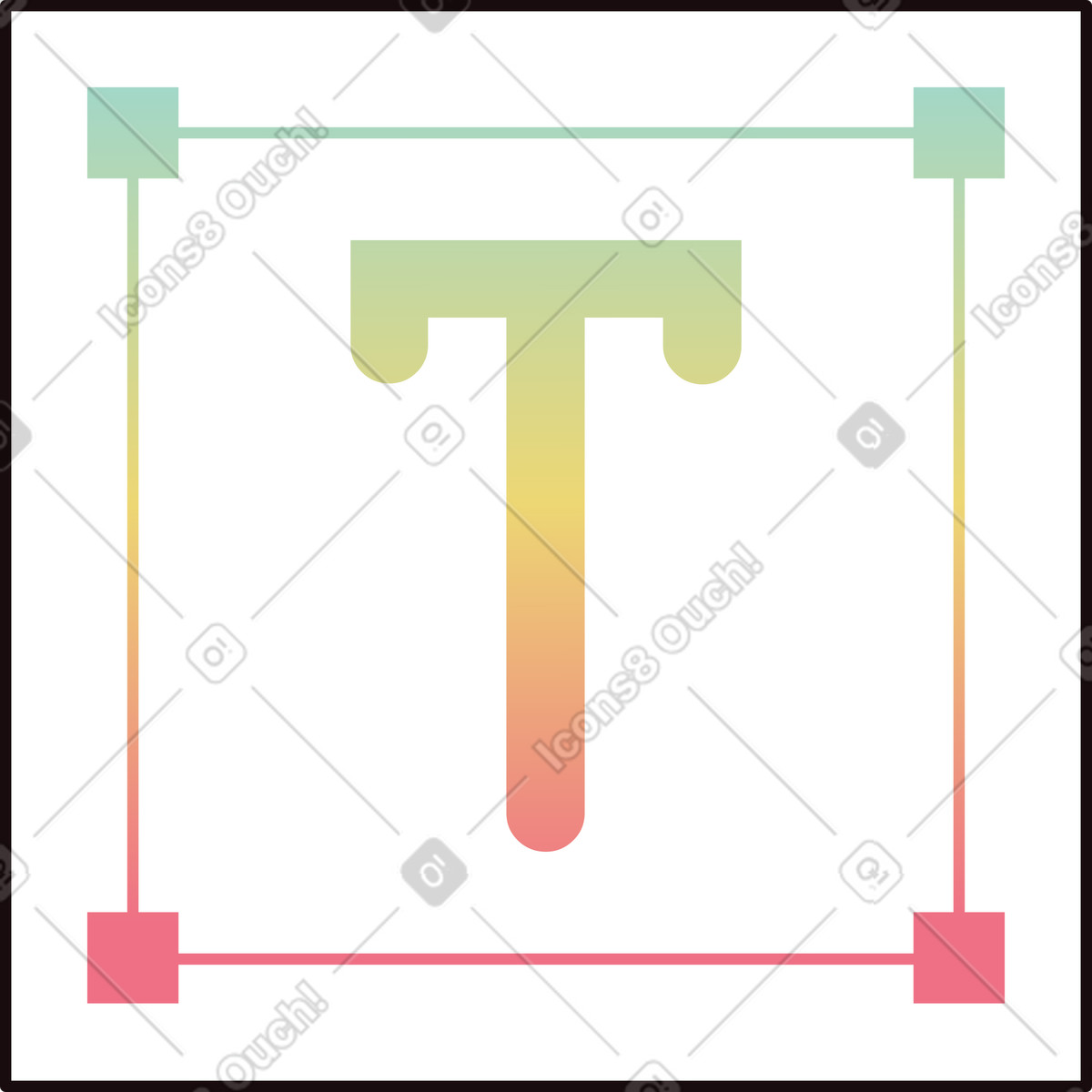 Delight スタイルの テキストアイコン付きの四角形 のイラストをPNG、SVG形式でダウンロード