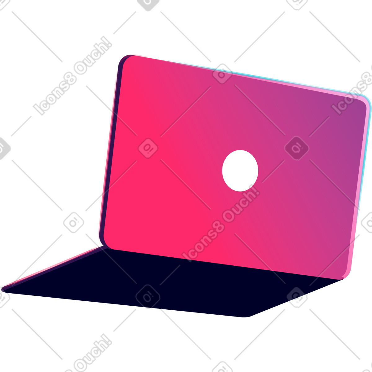 下载 Neon 风格的 打开笔记本电脑 插画，支持 PNG、SVG 格式