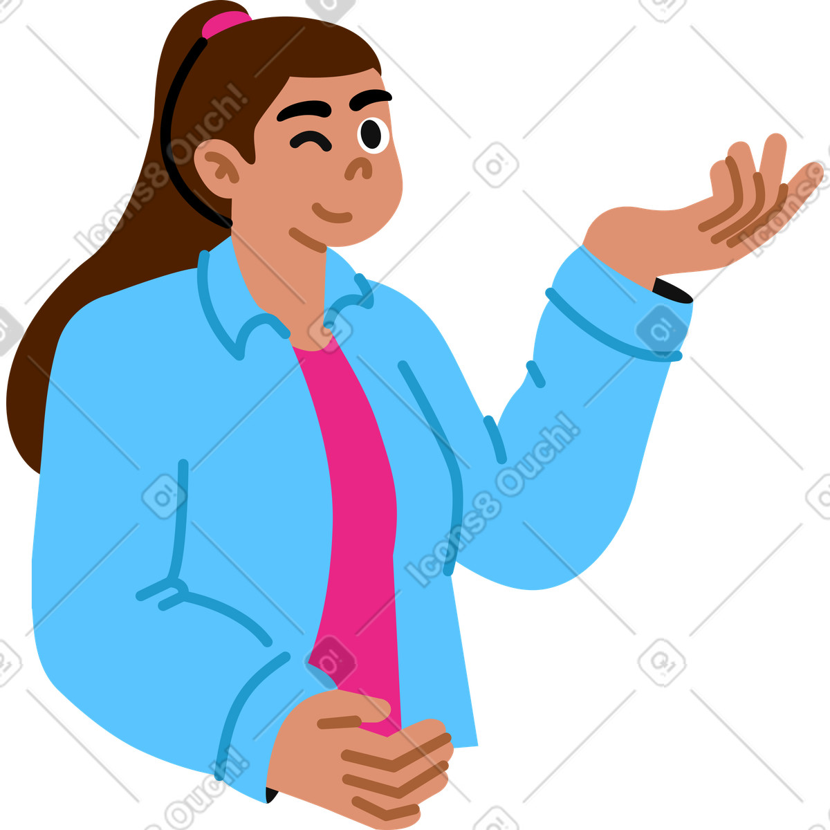 Donna che tiene qualcosa in mano illustrazione stile Active scarica PNG, SVG