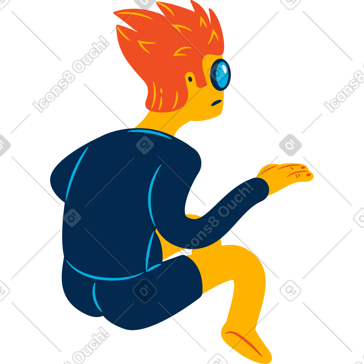 It man illustrazione in stile Flame scarica in PNG, SVG