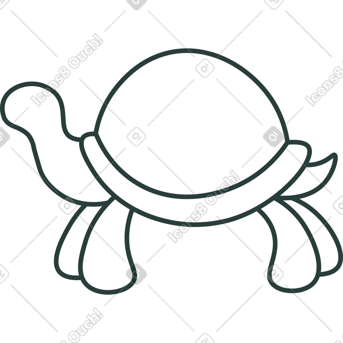 Turtle illustration in Macaroni style download in PNG, SVG