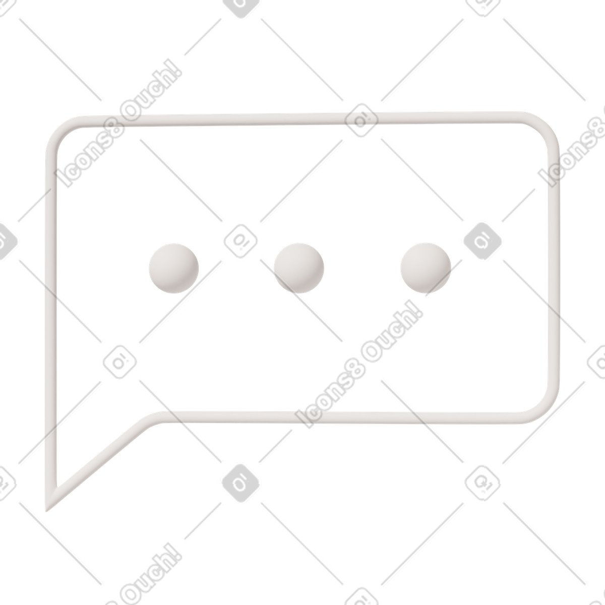 Illustration Transparent typing bubble dans le style 3D Casual life à télécharger aux formats PNG, SVG