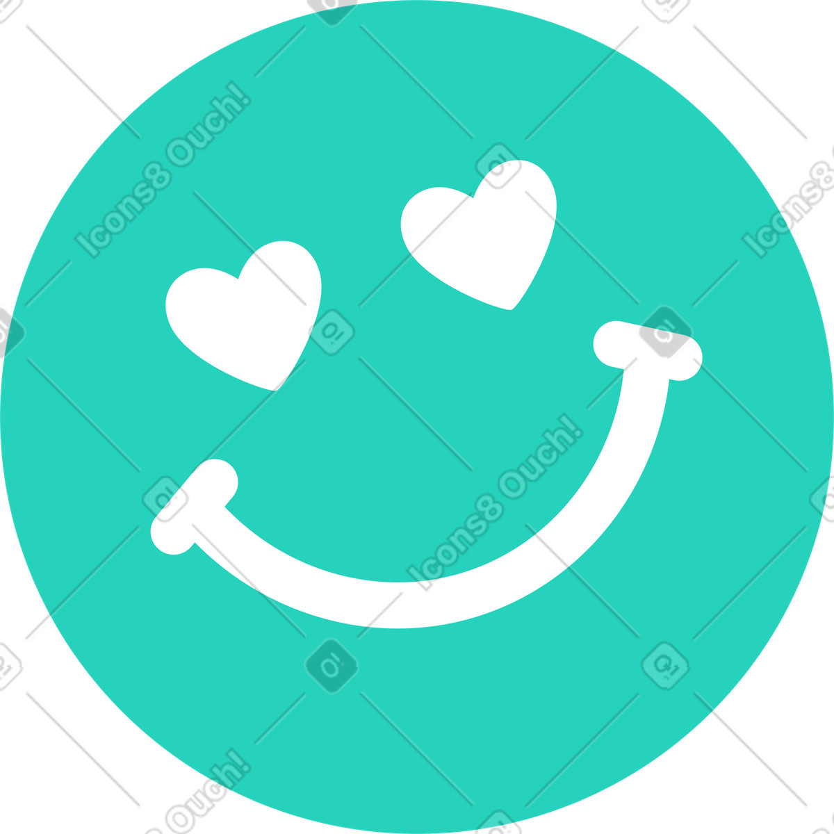Illustration Sourire coeur-yeux verts dans le style Rocky à télécharger aux formats PNG, SVG