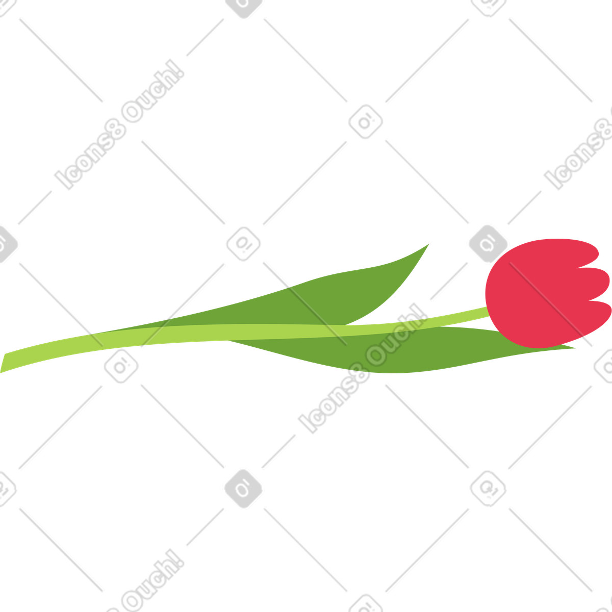 Иллюстрация Delicate tulip flower with long stem for special occasion в стиле Catchy — скачать в форматах PNG, SVG