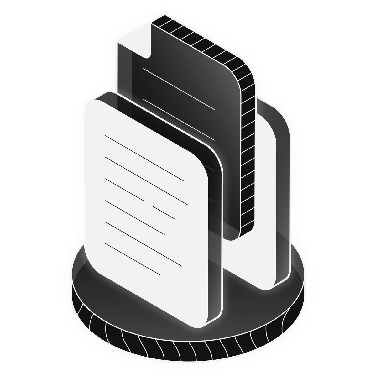 Inverse スタイルの File Storage, Document System, Data Organization のイラストをPNG、SVG形式でダウンロード