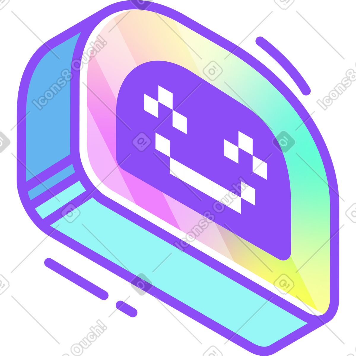 Ilustração de Cabeça robô em no estilo Holographic para baixar em PNG, SVG