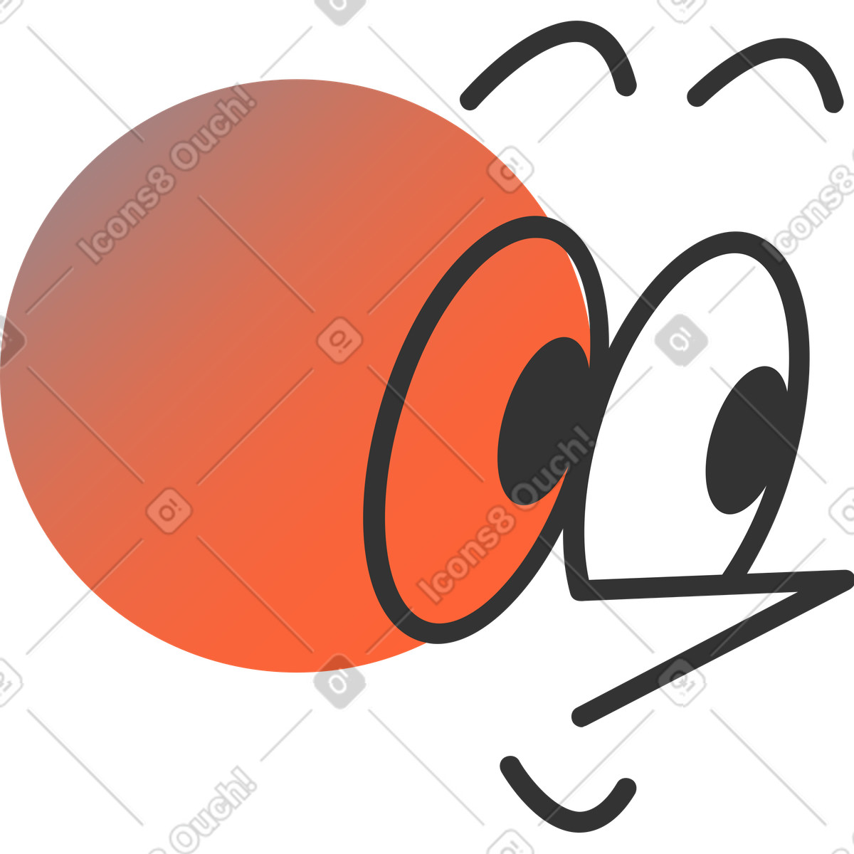 Head illustration in Crayon style download in PNG, SVG