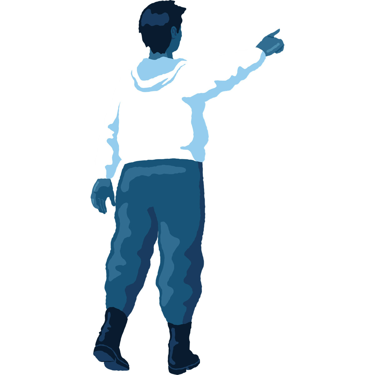 Chubby man pointing back illustrazione in stile Cherry scarica in PNG, SVG