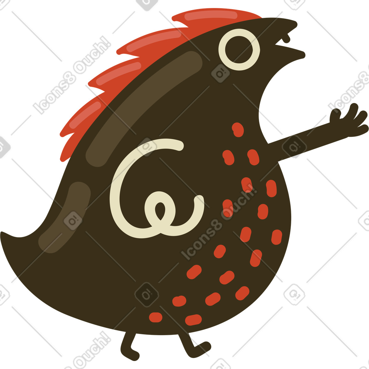 Geflügel-Illustration im Arabica-Stil als Download in PNG, SVG