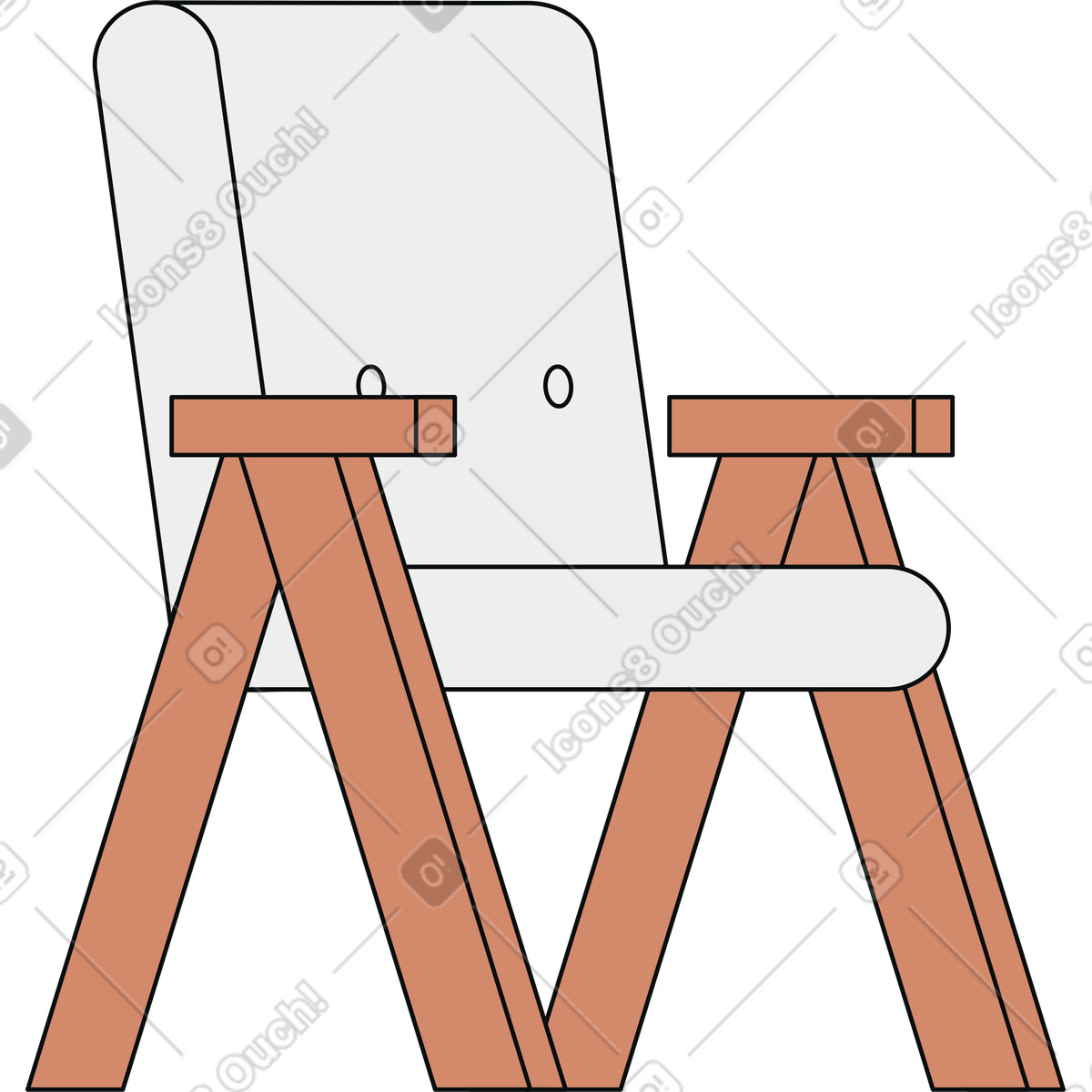 Armchair illustration in Teko style download in PNG, SVG