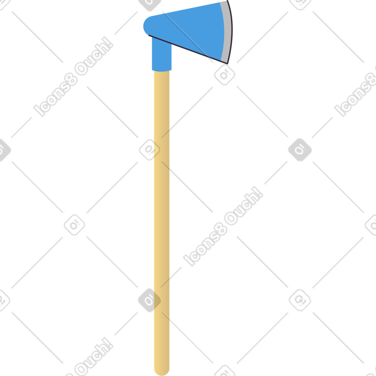 Hacke-Illustration im Pale-Stil als Download in PNG, SVG