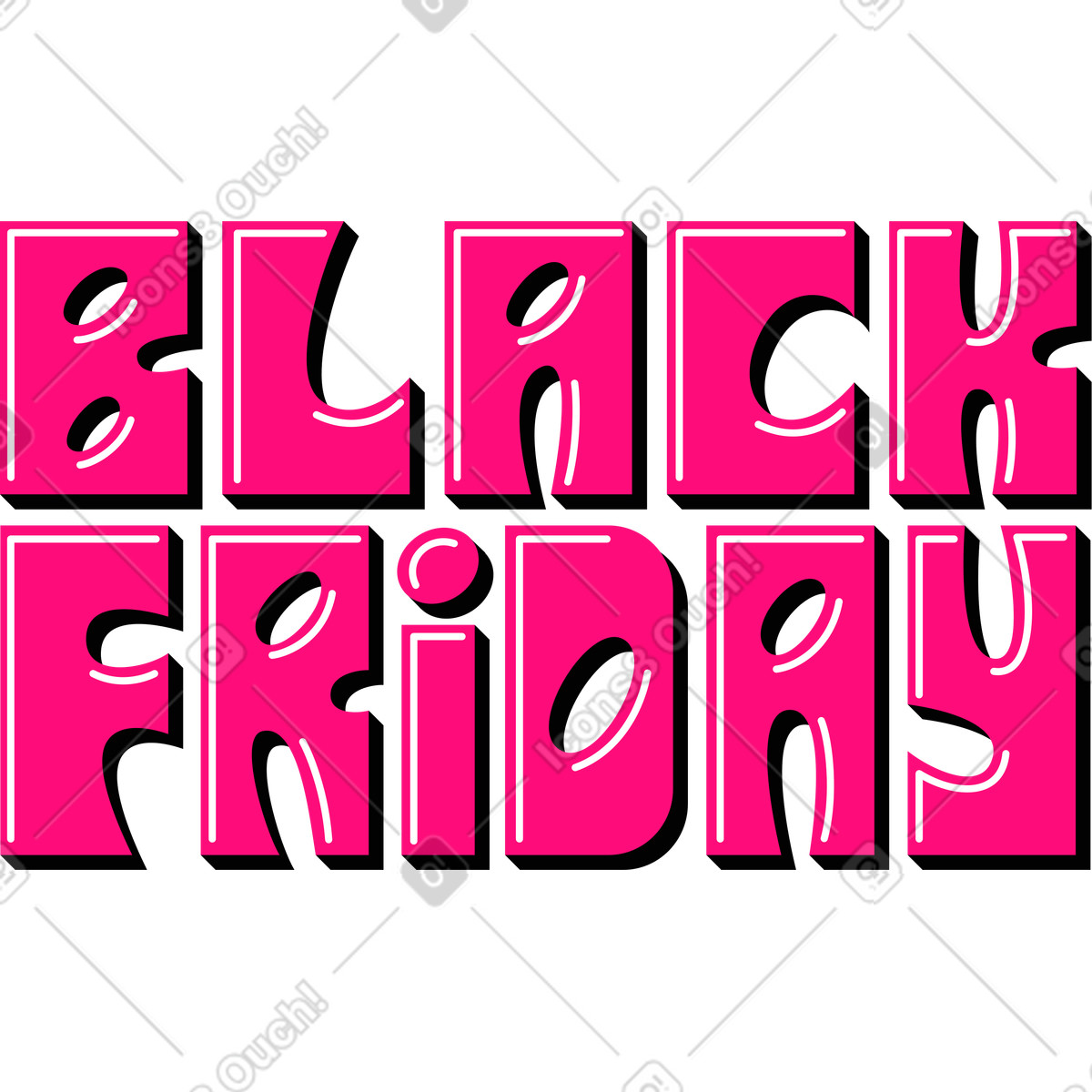 Schriftzug black friday rosa text-Illustration im Lettering-Stil als Download in PNG, SVG