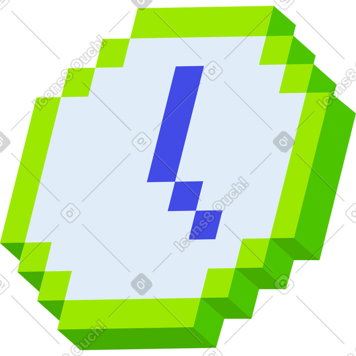 Clock illustration in 8bit style download in PNG, SVG