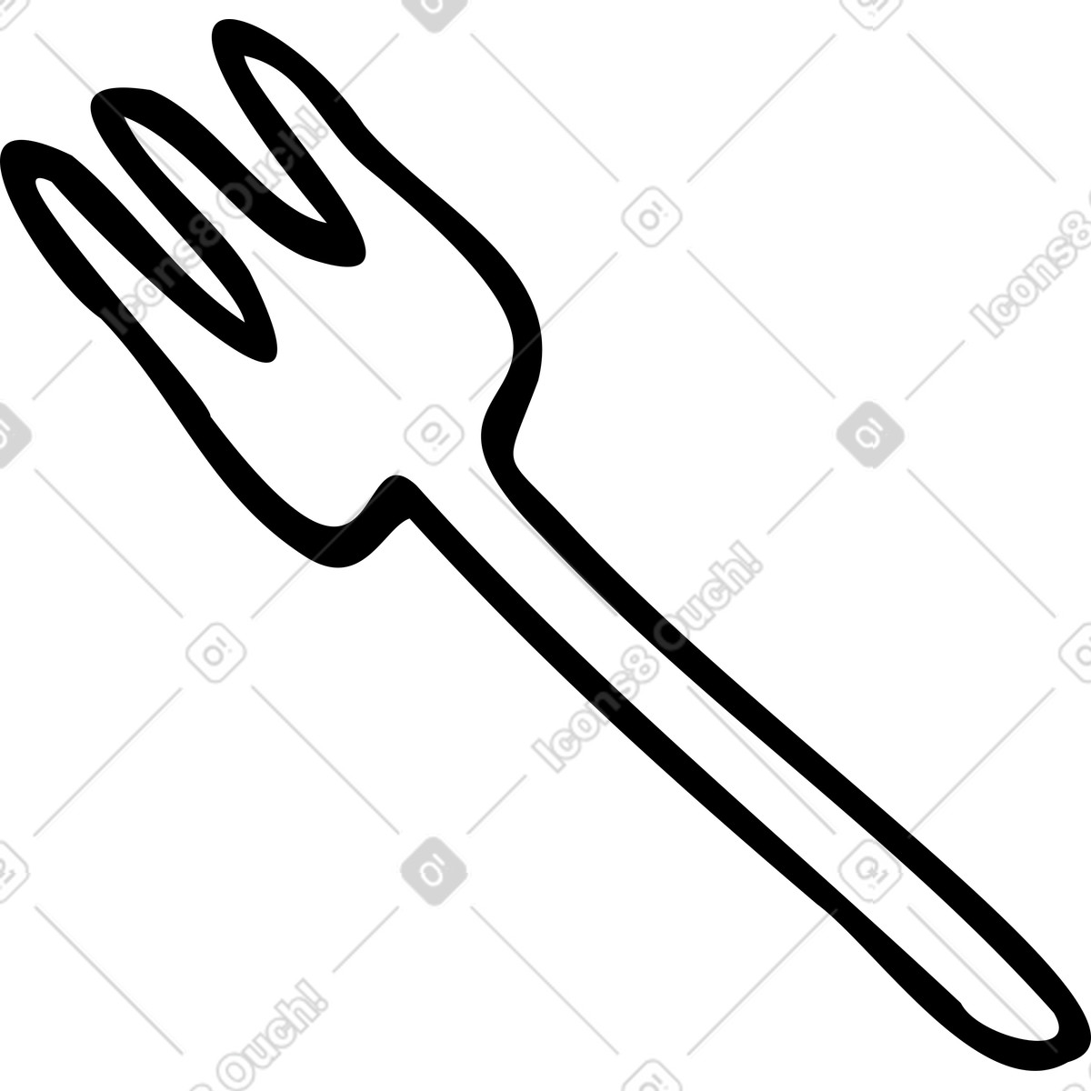 Small fork illustration in Marks style download in PNG, SVG