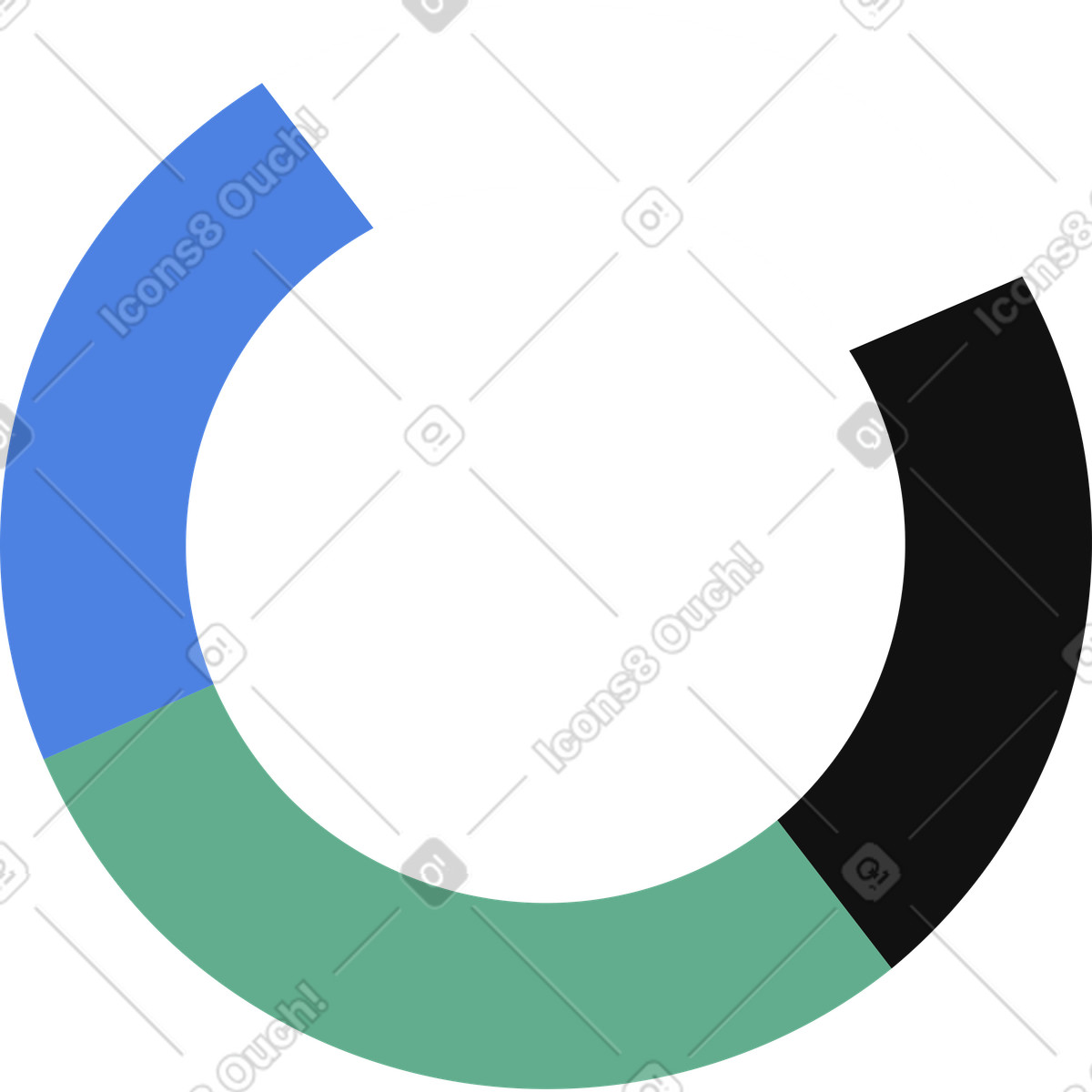 Ilustraci&oacute;n Pie chart en estilo Network a descargar en PNG y SVG