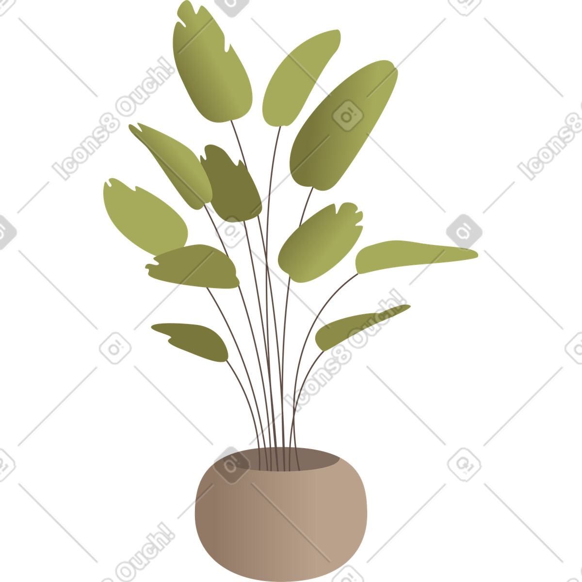Ilustración Planta en la maceta estilo Vivid a descargar PNG y SVG