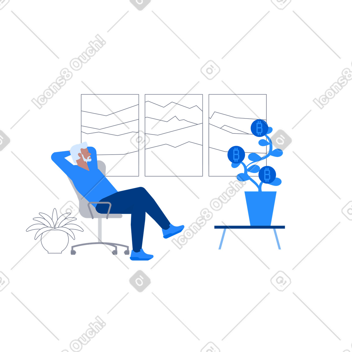Crescita crittografica illustrazione in stile Urban scarica in PNG, SVG