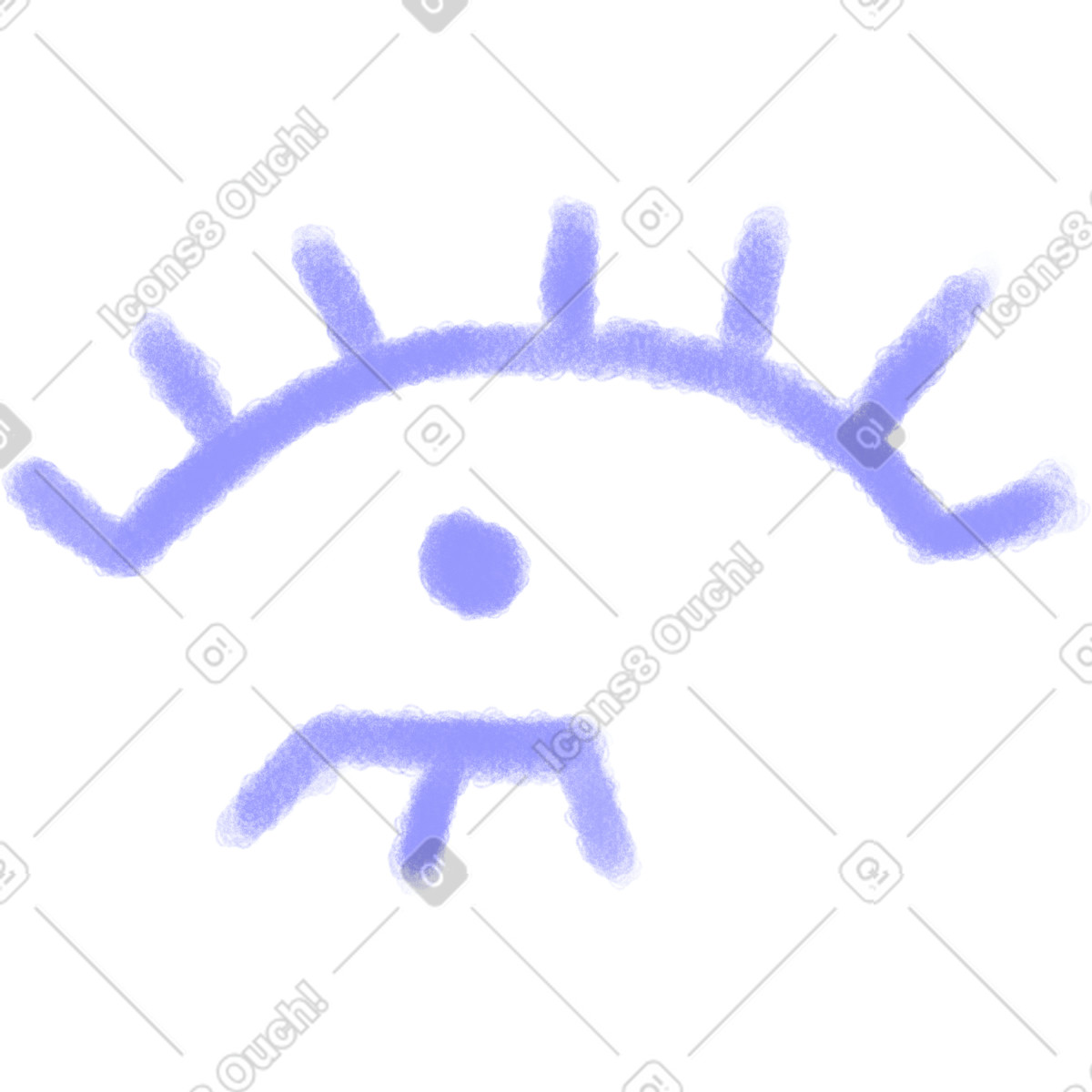 Illustration Purple open eye dans le style Doodle à télécharger aux formats PNG, SVG