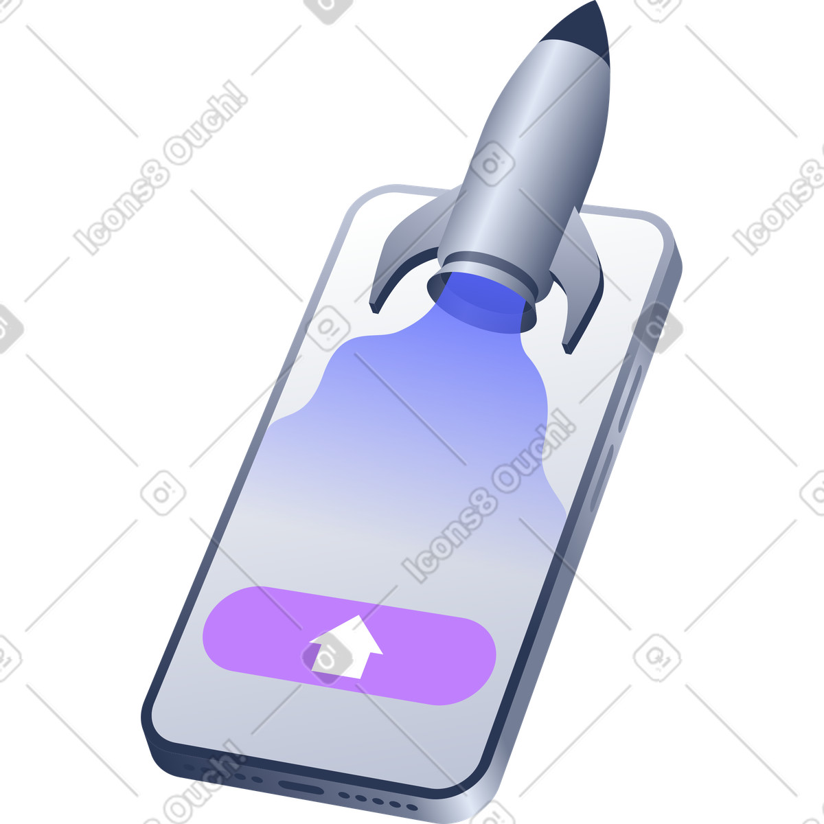 Startup from phone illustration in PNG, SVG