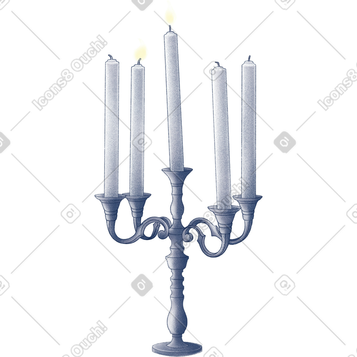 Ilustração de Candelabros com velas em no estilo Haze para baixar em PNG, SVG