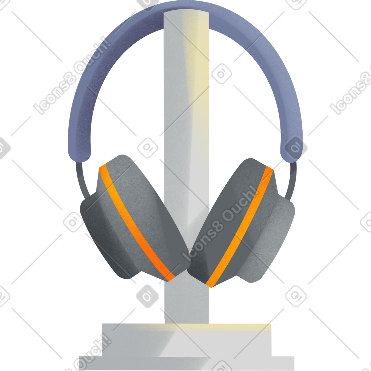 Illustration Casque gaming sur pied dans le style Shine à télécharger aux formats PNG, SVG