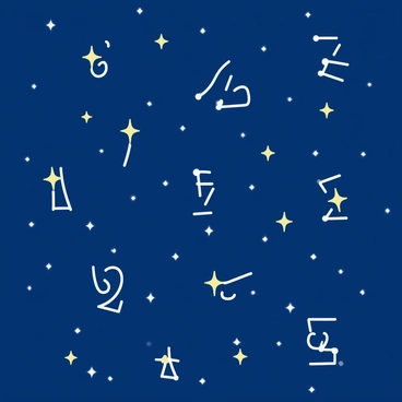 A starry night sky with constellations forming the numbers of an advent calendar
