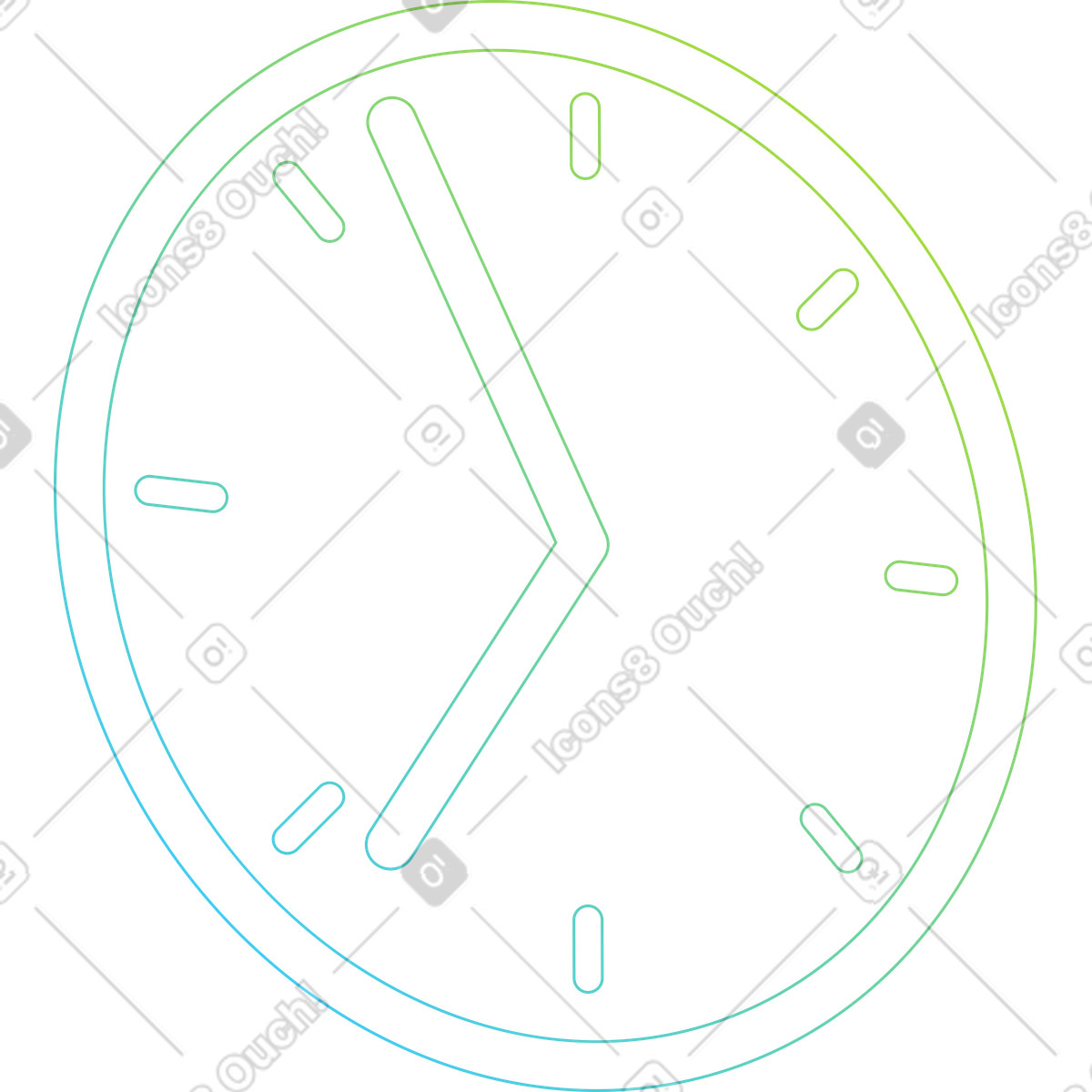 Gradient clock face illustration in Breeze style download in PNG, SVG