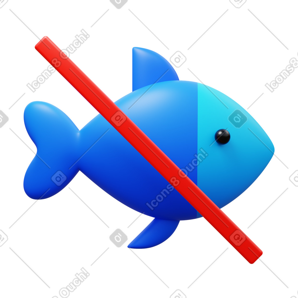 Ilustración No fish en estilo 3D Fluency a descargar en PNG y SVG