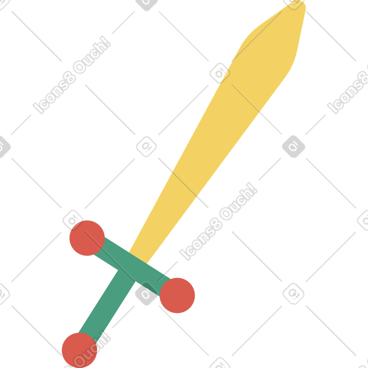 Schwert-Illustration im Macaroni-Stil als Download in PNG, SVG