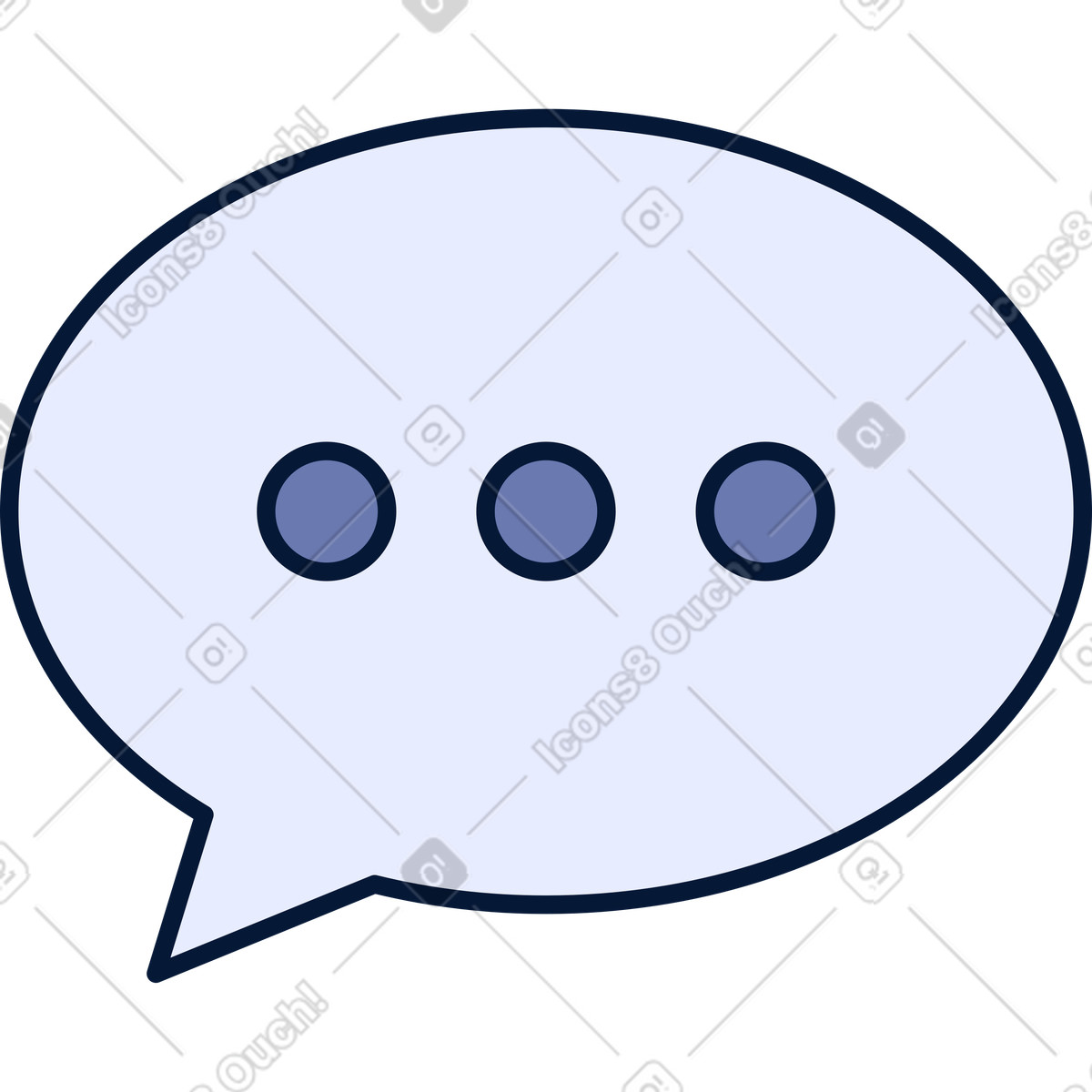 Illustration Bulle avec trois points dans le style Neat à télécharger aux formats PNG, SVG