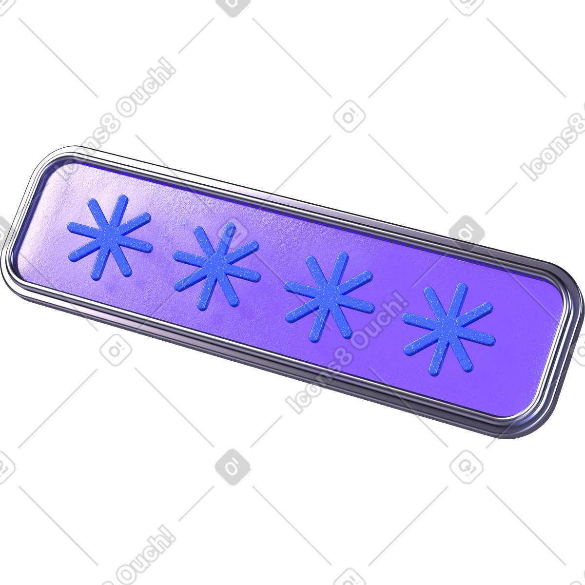 Password plate illustration in 3D Boost style download in PNG, SVG