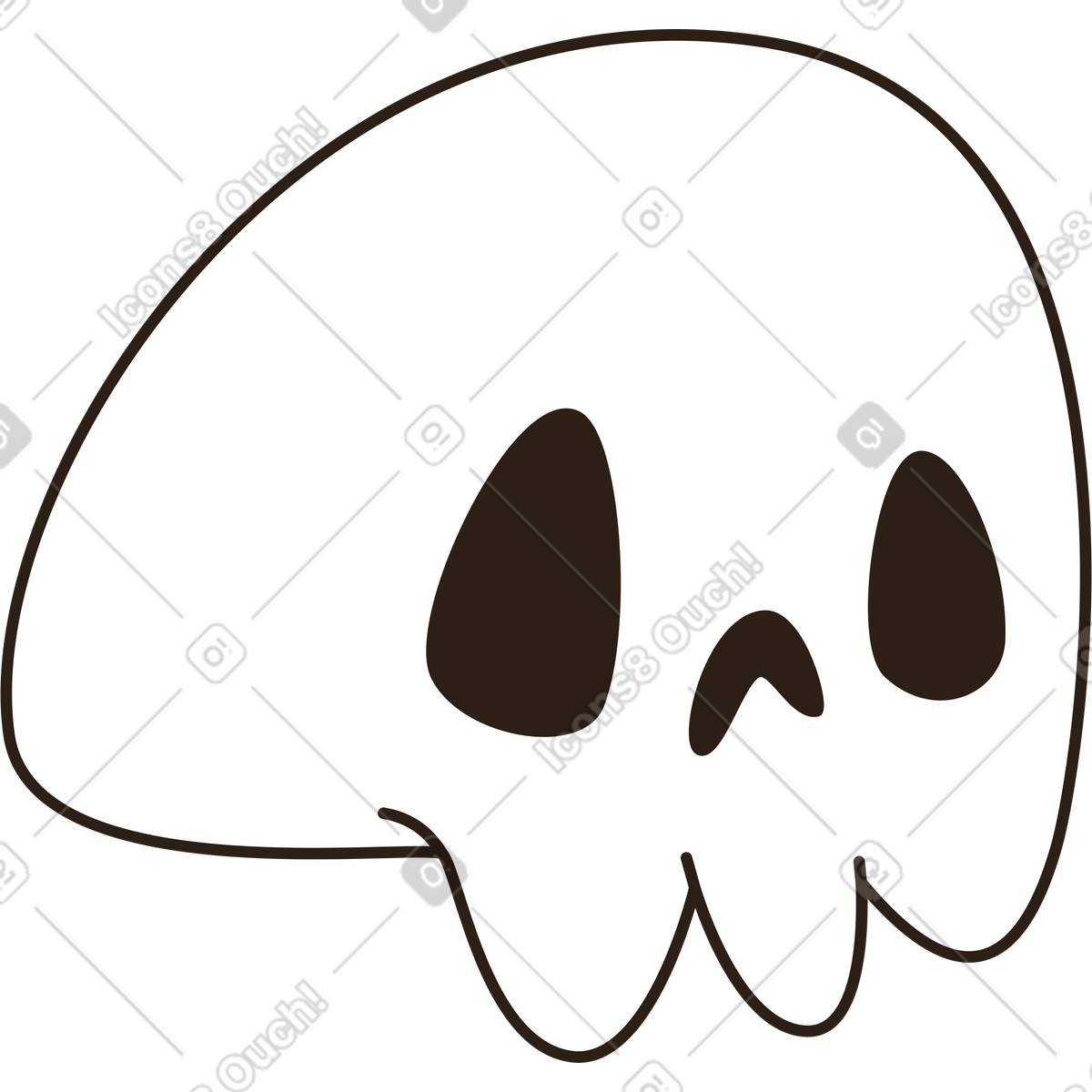 Illustration Crâne d'halloween dans le style Plain à télécharger aux formats PNG, SVG