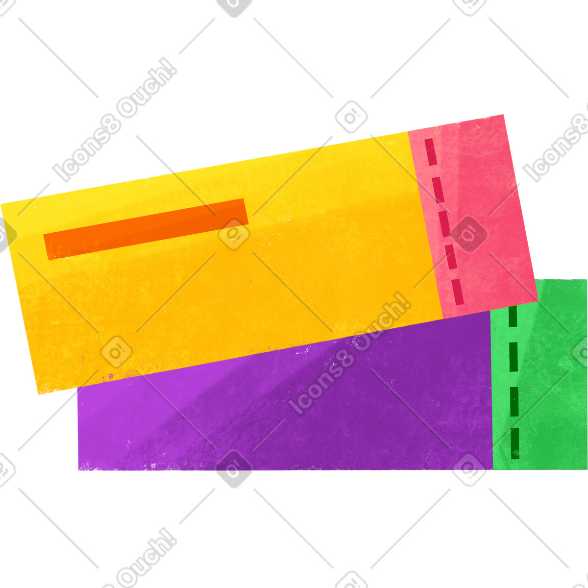 Bonbon 스타일의 Two airline boarding pass tickets 일러스트레이션 PNG, SVG 다운로드