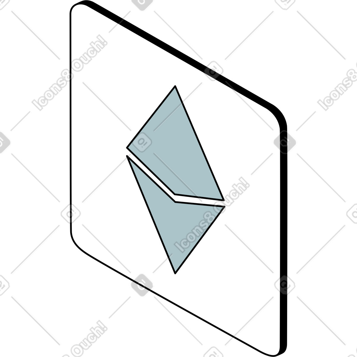 Ilustración Icono de ethereum en estilo Isometric a descargar en PNG y SVG